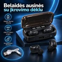 Belaidės Bluetooth ausinės su įkrovimo dėklu TR2474A
