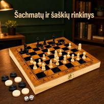 Medinis šachmatų ir šaškių rinkinys TR2351
