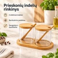 2 stiklinių indelių su dangteliais rinkinys 2 × 320 ml