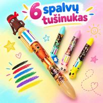 6 spalvų tušinukas su Brain Rot figūrėle
