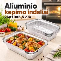 Aliumininiai kepimo indeliai, 4 vnt.