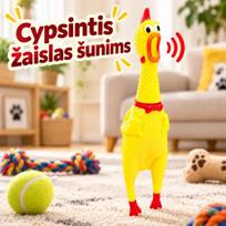 Spaudžiamas garsinis žaislas „Rėkianti višta“