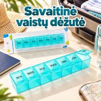 Savaitinė vaistų dėžutė su 7 skyreliais