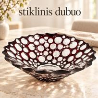 „Rubino burbulai“ dekoratyvinis stiklinis dubuo