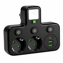 Elektros lizdo adapteris su 2 lizdais