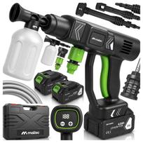 Akumuliatorinė aukšto slėgio plovykla MalTec M1.1060, 60 bar, 2 akumuliatoriai 4 Ah, 21 V, antgaliai, rinkinys su lagaminu