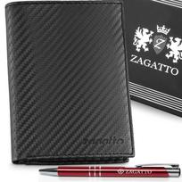 „Zagatto“ vyriška juoda vertikali natūralios odos piniginė su RFID apsauga