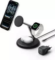 Belkin belaidė įkrovimo stotelė 3 viename su Qi2, 25 W, USB-C, WIZ050kqBK