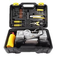 ⬡ Dvicilindris oro kompresorius 12 V 40 L/min su remonto įrankiais (QB01BK)