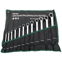 ⬡ Dvipusių gilių atlenktų žiedinių raktų rinkinys 12 vnt. (6-32 mm) (CL100812, CHANGLU TOOLS)