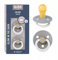 BIBS Glow kūdikio čiulptukas 2 vnt. guma 18 m+ Sage/Cloud