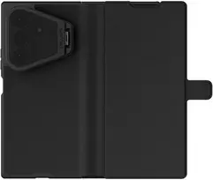 Nillkin Qin Book Prop silikoninis odinis magnetinis dėklas, skirtas Samsung Galaxy Z Fold 8 Ultra, juodas