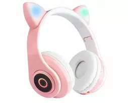 Ausinės Belaidės Ausinės With Cat Ears, spalva: rožinė