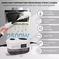 Garų valytuvas Hoapin nešiojamas garų valytuvas 2500 W 1000 ml, spalva: balta