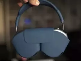Bevielės ausinės su dėklu ir bluetooth, mėlynos