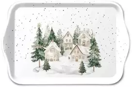 Ambiente Padėklas iš melamino 13x21cm, "Apsnigti namai"