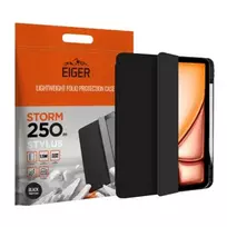 Eiger Folio Case Black Magnetic Stand Reinforced with Stylus Holder for Apple iPad Air 13 (2024-2025)/Pro 12.9 (2018-2023)
