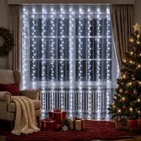 Užuolaidų girlianda 300 LED Šalta balta 300 x 300 cm