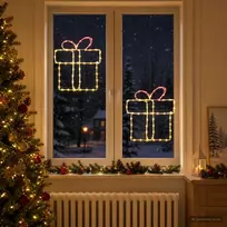 Kalėdinės langų dekoracijos (siluetai) LOVIISA 2 vnt. 160 LED