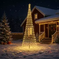 LED Kalėdų medis 500 cm 550 LED Šilta balta Geležis Juoda