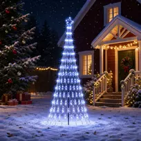 LED Kalėdų medis 250 cm 290 LED Mėlyna Geležis Juoda