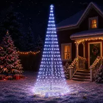 LED Kalėdų medis 500 cm 550 LED Mėlyna Geležis Juoda