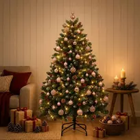 Dirbtinė kalėdinė eglutė, žalia su žaisliukais 180 cm 300 LED