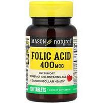 Mason Natural, Folio rūgštis, 400 mcg, 100 tablečių