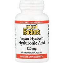 Natural Factors, Vegan Hyabest®, hialurono rūgštis, 120 mg, 60 vegetariškų kapsulių