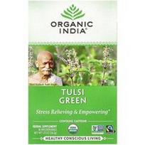 Organic India, Žalioji „Tulsi“ arbata, 18 užpilų pakelių, 34,2 g