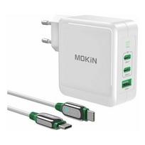 Charger MOKiN PD140W 2C1A GaN 2xUSB-C 1xUSB-A (black) | PA0701 | 6976301939025