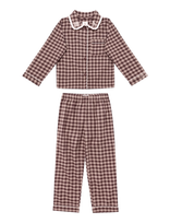 Chelsea Peers - Kids Organic Cotton Embroidered Gingham Enchanted Dreams Long Pyjama Set - Pižamos komplektas - Ruda