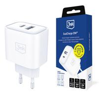 Sieninis įkroviklis 3mk DualCharge 20W PD3.0 QC 3.0 PPS USB 1A1C - Baltas