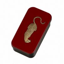 Metalinių degtukų dėžutė bordo su leopardo raštu, 1 vnt., Variantas 1