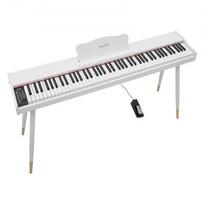 Skaitmeninis pianinas, 88 klavišai, su stovu ir garsiakalbiu, baltos spalvos, pradedantiesiems, 600 tonų ir ritmų