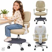 Vaikiška stalo kėdė, ergonomiška, pasukama, reguliuojamo aukščio, smėlio spalvos