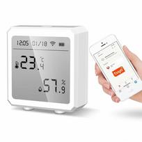 Viedais WiFi temperatūras un mitruma indukcijas sensors ar laika un datuma displeju