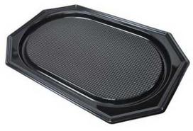 Multi Vienkartinė dėklė 36x54 cm didelis plastikinis PET juodas dangtis skirtas 73705, 10 vnt./pak. (10 vnt.)