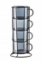 Peter Grey puodelių rinkinys su stovu, 4 vnt., 350 ml