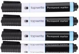 Topwrite – Nuolatinis markeris, 4 vnt. (Juodas)