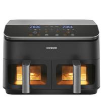 Cosori Dual Basket Hot Air Fryer CAF-R901-AEU (black, 1,750 watts, 2 baskets each 4.25 liters, with a glass window)