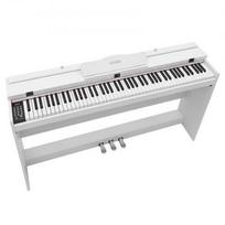 Skaitmeninis pianinas, 88 klavišai, su stovu ir garsiakalbiu, baltos spalvos, pradedantiesiems, 128 tonų ir ritmų