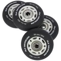PU 64x24 82A BLACK MAT (4 szt.) + ABEC-9  (8 szt.) SET NILS EXTREME