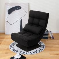 Reguliuojamas grindų krėslas su pasukama baze 71-100x63x83-92 cm juodas