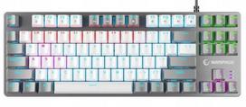 RAMPAGE Snug KRGD Red Switch wired mechanical gaming keyboard, backlit, white-grey