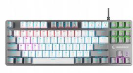 RAMPAGE Snug Blue wired mechanical gaming keyboard, backlit, white-grey