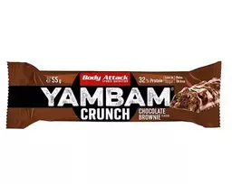Baltyminis batonėlis Body Attack YAMBAM Crunch 15 × 55 g, Chocolate Brownie