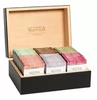 Veertea Premium Medinė dėžutė su Veertea arbatomis 90 paketėlių - Juoda (5907173652621)