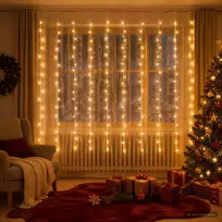 Užuolaidų girlianda 200 LED Šilta balta 300 x 200 cm
