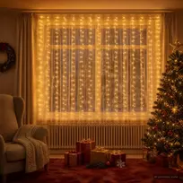 Užuolaidų girlianda 400 LED Šilta balta 600 x 200 cm